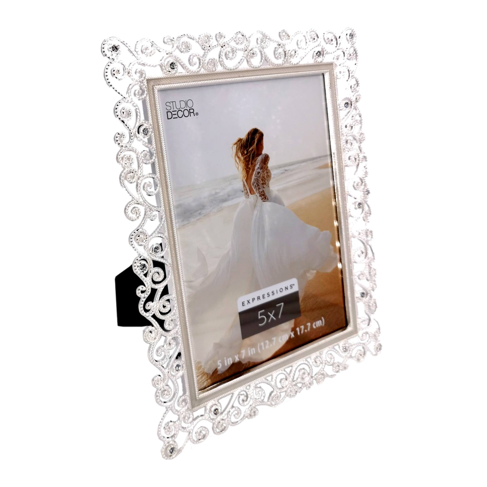 Expressions™ Silver Scroll Jeweled Frame by Studio Décor